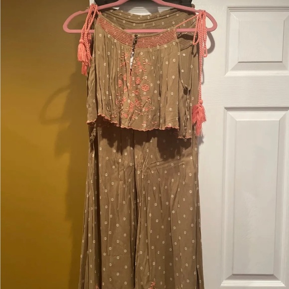 NWT Free People 2 piece pants set moss size small - Picture 2 of 7